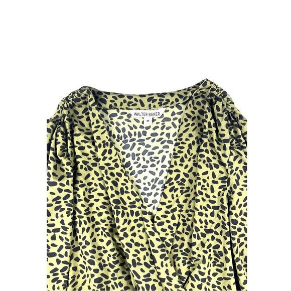 Walter Baker Animal Print Surplice Fit Flare Blouse - Picture 3 of 3